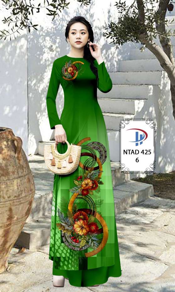 Vải Áo Dài Hoa In 3D AD NTAD425 62